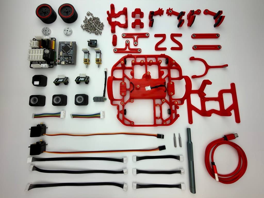 All parts included in the Little Robot kit