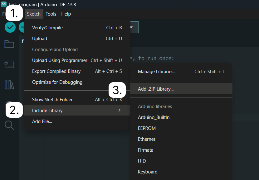 Add .ZIP Library menu in Arduino IDE