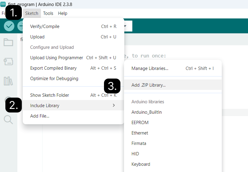 Add .ZIP Library menu in Arduino IDE
