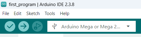 Verify and Upload buttons in Arduino IDE