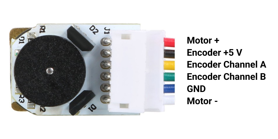 Encoder connector: motor power and signal pins